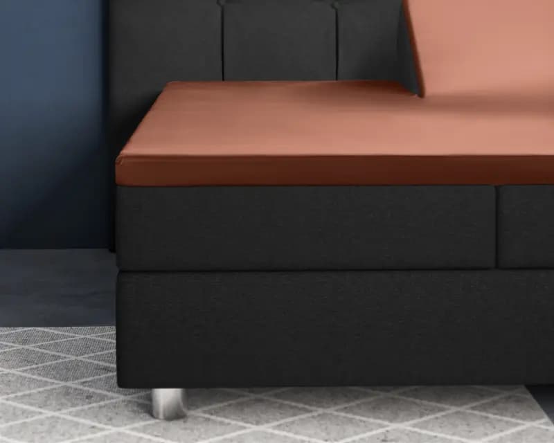 Primaviera Deluxe Splittopper Satijn Hoeslaken Bruin 180 x 220 cm