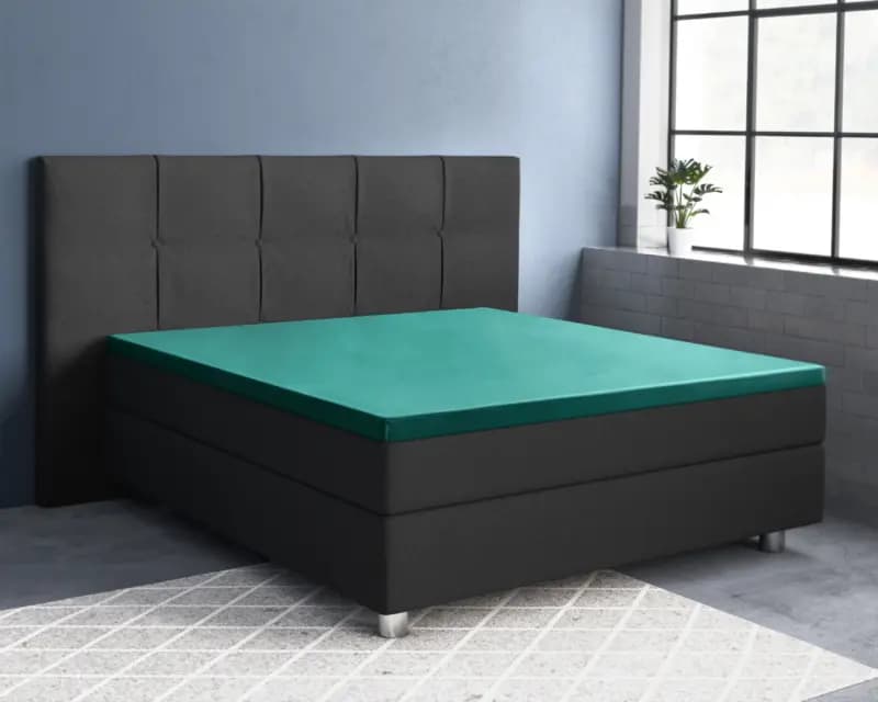 Primaviera Deluxe Topper Satijn Hoeslaken Donker Groen 160 x 200 cm