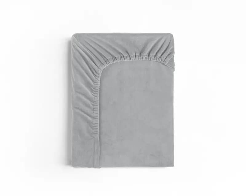 Sleeptime Velvet Hoeslaken Grijs 180 x 200 cm