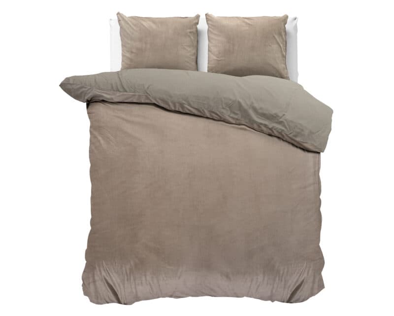 Sleeptime Velvet Uni Dekbedovertrek Taupe 200 x 220 cm