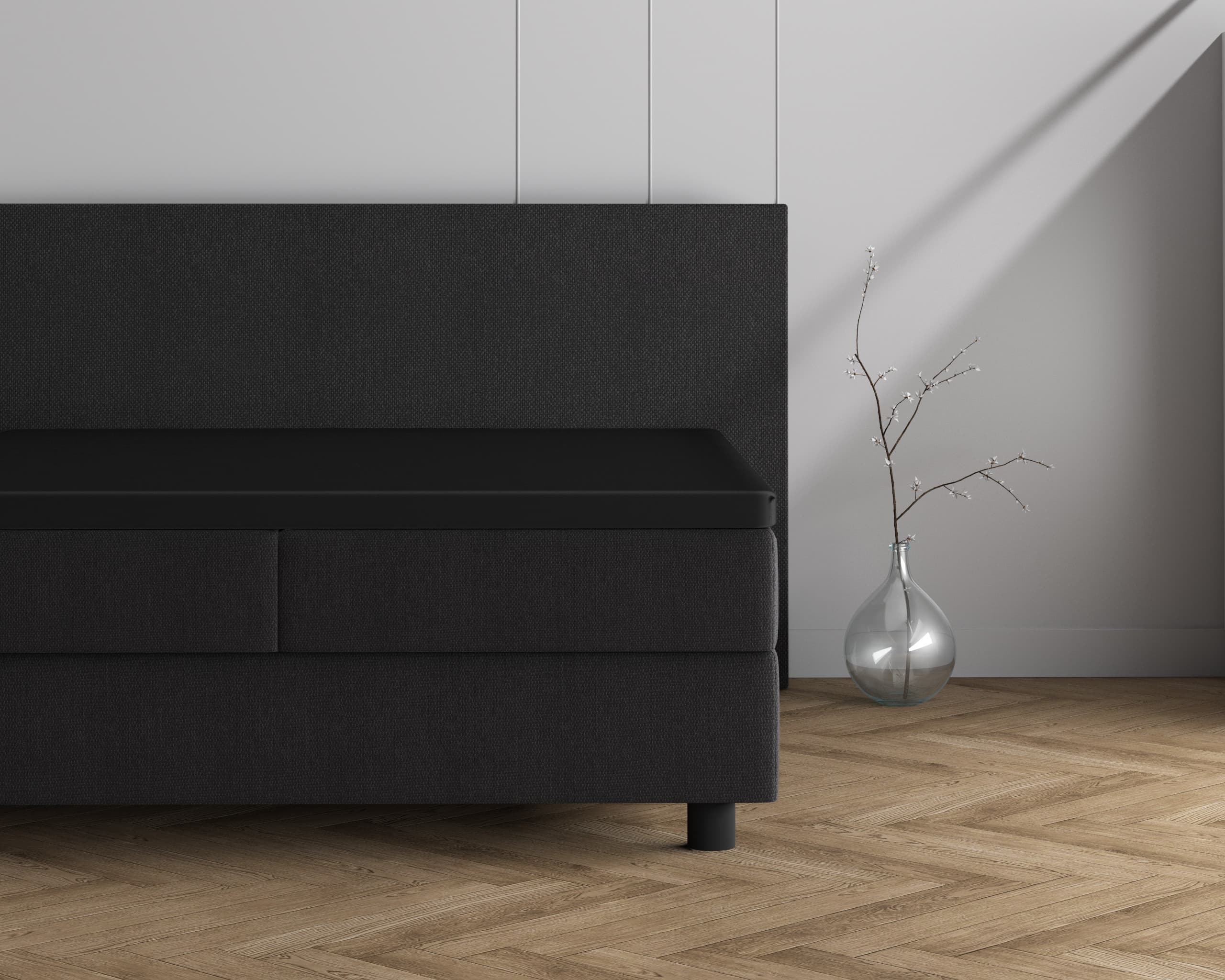 Dreamhouse Dubbel Jersey 220 gr. Topper Hoeslaken Zwart 190/200 x 220/230 cm