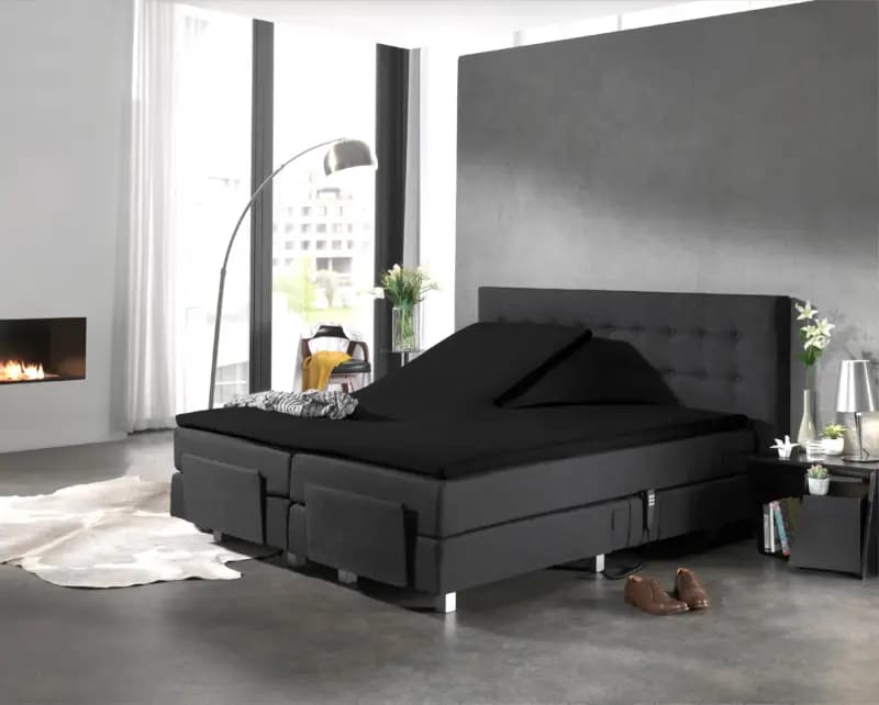 Dreamhouse Splittopper Katoen Hoeslaken Zwart 160 x 200 cm