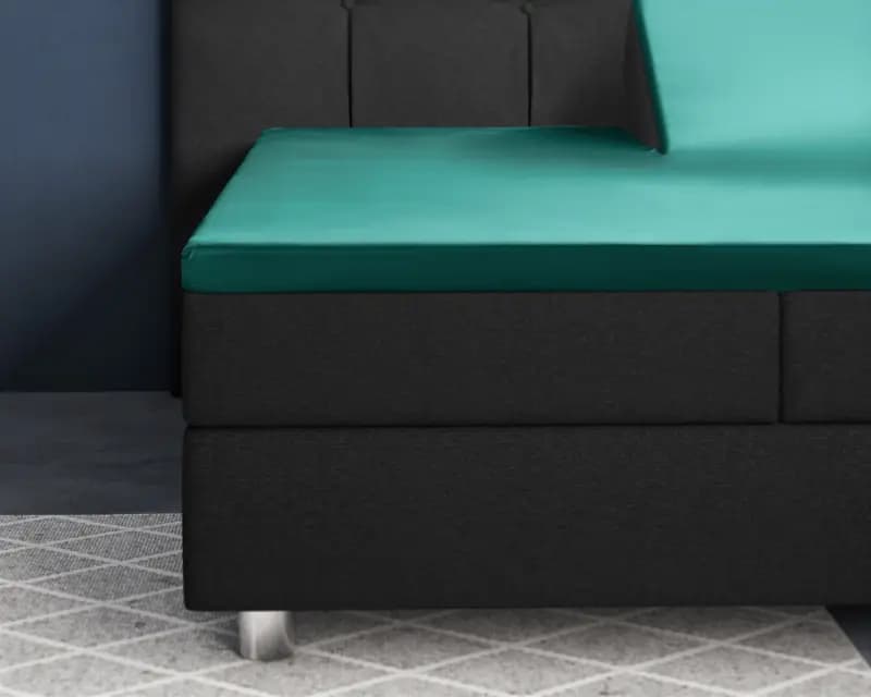 Primaviera Deluxe Splittopper Satijn Hoeslaken Donker Groen 180 x 200 cm