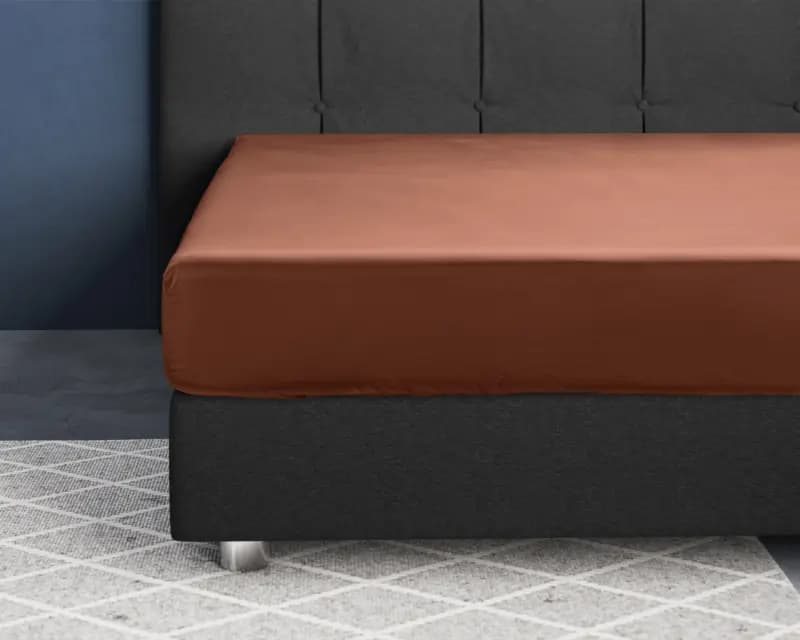 Primaviera Deluxe Satijnen Hoeslaken Bruin 160 x 220 cm