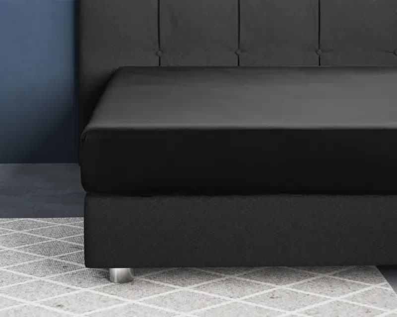 Primaviera Deluxe Satijnen Hoeslaken Zwart 160 x 220 cm