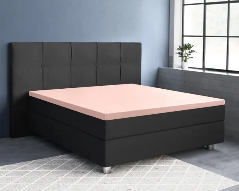 Primaviera Deluxe Topper Satijn Hoeslaken Roze 180 x 220 cm