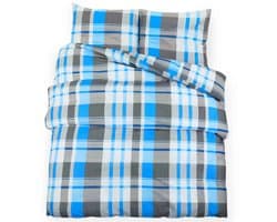 Dekbedovertrekset | Beddengoed 240x220 cm katoen blauw en grijs