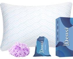 Densi - Hoofdkussen - Memory Foam - Traagschuim kussen - Aanpasbaar hoofdkussen - Ontspannend Lavendel - Vermindert nekklachten - Hervulbaar - Inclusief Extra 150g traagschuim