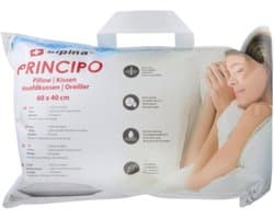 alpina Hoofdkussen 60 x 40 cm - Kussen voor Bed en Slaapkamer - Ademend, Vocht Afvoerend en Wasmachine Bestendig - voor Buik-, Rug- en Zijslaper - Microvezel/ Katoen - Wit