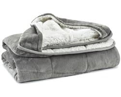 Konbanwa pillow Verzwaringsdeken – 4,5 kg – 127x152cm – Met capuchon – Grijs – Weighted blanket – Knuffeldeken – Anti stress deken – Zware deken