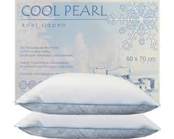 Cool Pearl Hoofdkussen SET van 2 Kussens | Koel Slapen | Actief Verkoelende Tijk | Ventilerend | Anti Allergisch & Wasbaar | 60x70 cm | 2 Stuks