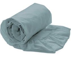 Heckettlane Hoeslaken Elementi - Onderlaken voor tweepersoonsbed - 160x200 - 100% Katoen-Satijn - Blauw