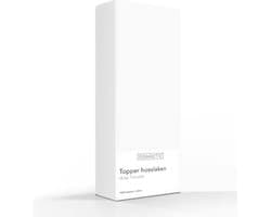 Romanette topper hoeslaken - Wit - Lits-jumeaux (160x200 cm)