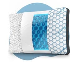 CozySense® PolarGel Hoofdkussen - Kussen tegen Nekklachten - Slaapkussen - Pillow - Coolgel Pad - Vulbaar Traagschuim - Zijslaper, Rug-, & Buikslaper