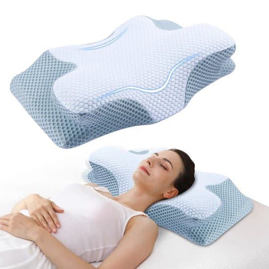 Hoofdkussen Nekklachten – Ergonomisch Vlinderkussen - memoryfoam kussen - Optimale nek ondersteuning - Drukverlagend slaapcomfort - nek en schouder support