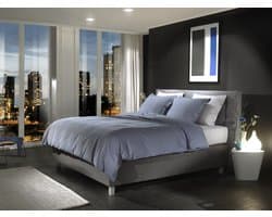 Yellow Percale - Dekbedovertrek - Tweepersoons - 200x200/220 cm - Midnight Blue