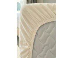 Blanche & Nuit – Hoeslaken 180x200 – 100% Katoen – Jersey Hoeslaken – Heerlijk Zacht – 170 g/m² – Strijkvrij & Ademend – Crème