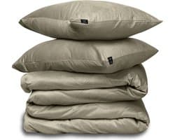 Dekbedovertrek Velvet Couture - Fluweel - Dekbedovertrek - 240x200/220 cm - Tweepersoons - Taupe - instopstrook - Fluweel Zacht - Afgewerkt met Drukknoopjes