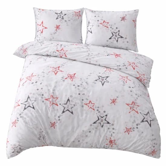 Dekbedovertrek Estrella - Wit - Katoen - Tweepersoons - 200x220 cm - 2st. 60x70 cm - Slapen onder een sterrenhemel