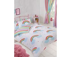 Dekbedovertrek Regenboog - tweepersoons - Regenbogen 2 persoons dekbedovertrek - 200 x 200 cm.