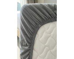 Blanche & Nuit – Hoeslaken 180x200 – 100% Katoen – Jersey Hoeslaken – Heerlijk Zacht – 170 g/m² – Strijkvrij & Ademend – Antraciet