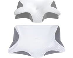 Alyze Anti snurk kussen - Voor iedere slaaphouding - 60x40 cm - Hoofdkussen - Apneu - Ergonomisch & orthopedisch - Slaap - Vlinder - Kussen - Nekklachten - Memory foam - wit