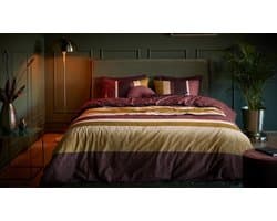 Beddinghouse Jorren dekbedovertrek - Lits-Jumeaux - 240x200/220 cm - Donker Rood