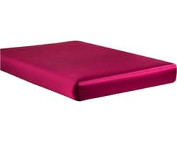 Beauty Silk - Hoeslaken - Glans Satijn - Bordeaux Rood - 180x200