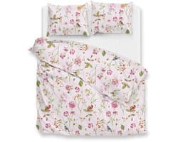 Zohome Dekbedovertrek Zita - Roze - Lits-jumeaux - Dekbedhoes van 100% Katoen - Bloemen - 260x220 + 2 slopen 60/70 cm - AW25
