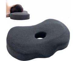Piercing Kussen - Oorpiercing Kussen Voor Zijslapers - Zijslaapkussen - Traagschuim Kussen - Ergonomisch - Kussen Met Gat Voor Oor - Donut Kussen Piercing - Tegen Oorpijn - 55x 35x 9x 7cm - Ringkussen - Wasbare - Afneembare - Grijs - Huidvriendelijk