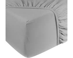 DoubleDry Jersey Stretch Hoeslaken - 100% Katoen - Tweepersoons 160x200 cm - 25cm Matrasdikte - Rondom Elastiek - Lichtgrijs