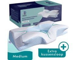 Hoofdkussen tegen nek- en schouderklachten – Ergonomisch traagschuim kussen – Voor buik-, zij- en rugslapers – Verkoelend Ice Silk – The Night Guard®