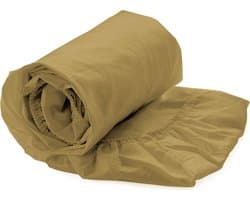 Heckettlane Hoeslaken Elementi - Onderlaken voor tweepersoonsbed - 180x200 - 100% Katoen-Satijn - Goud