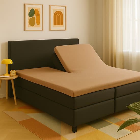 Saphira ESSENTIALS Badstof Splittopper Hoeslaken – Taupe – 160x200/220 cm – 25 cm Matrashoogte – 360° Rondom Elastiek – Luxe Comfort & Perfecte Pasvorm