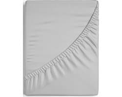 Dreamers Den - Premium Jersey Elestaan - Biologisch Katoen - Hoeslaken - Grijs - 180x200 cm - 35 cm hoekhoogte