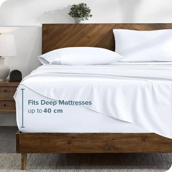 BOTC Hoeslaken - 180x200 cm - 20-40cm Matrasdikte - Het Ultieme Zachte Hoeslaken - 140 g/m² - 1 Stuk - Wit
