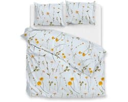 Zohome Dekbedovertrek Savio - Blauw - Tweepersoons - Dekbedhoes van 100% Katoen - Bloemen - 200x220 + 2 slopen 60/70 cm - AW25