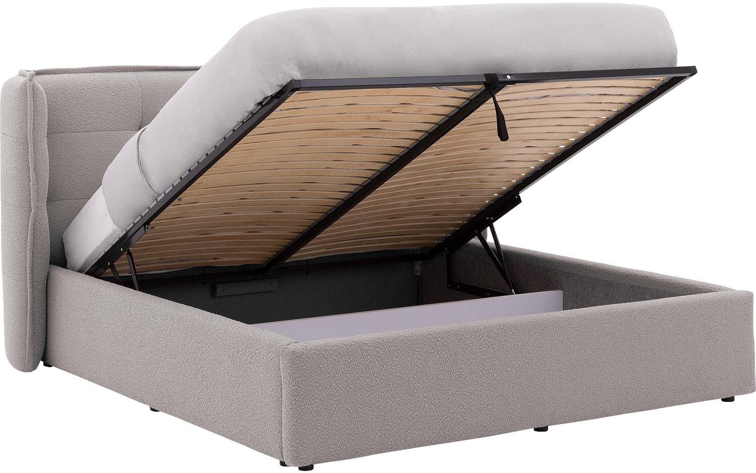 Goossens Gestoffeerd Bedframe Canon, 160 x 200 cm met storage, met 2x lattenbodem
