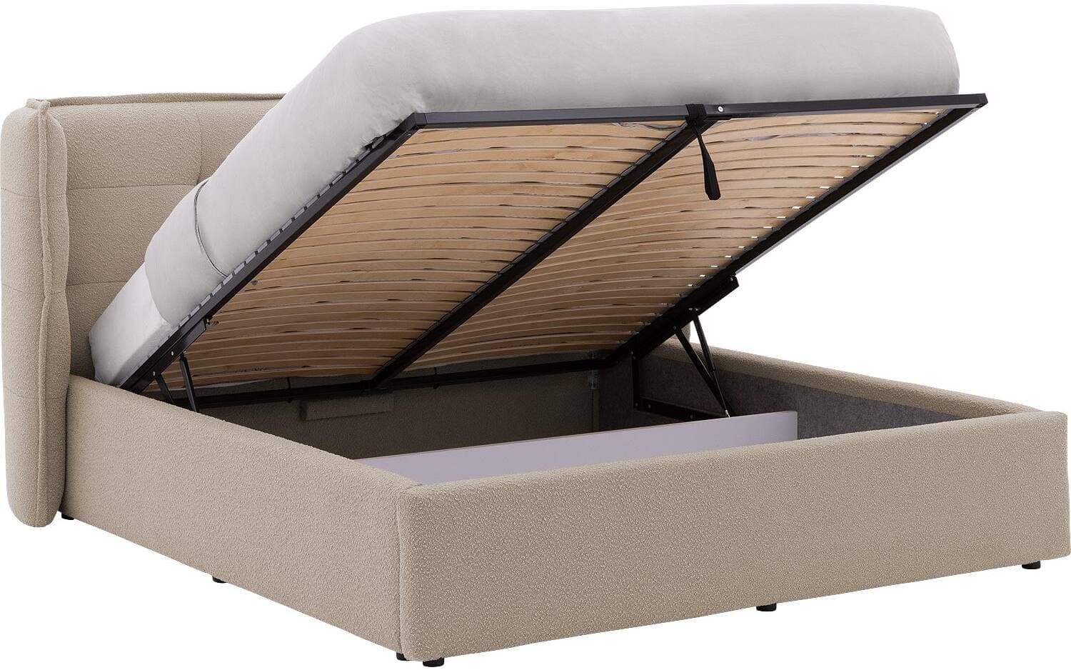 Goossens Gestoffeerd Bedframe Canon, 160 x 200 cm met storage, met 2x lattenbodem