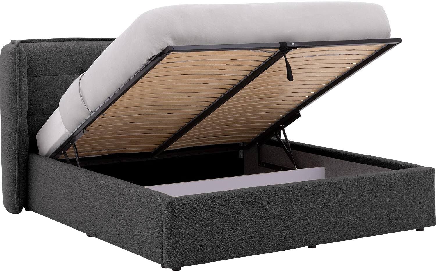Goossens Gestoffeerd Bedframe Canon, 160 x 200 cm met storage, met 2x lattenbodem