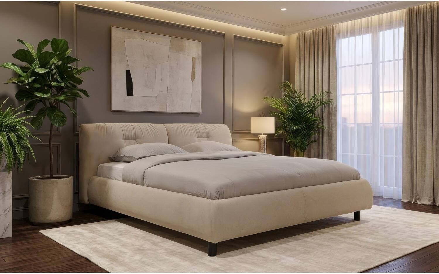 Goossens Gestoffeerd Bedframe Taranto, 160 x 210 cm