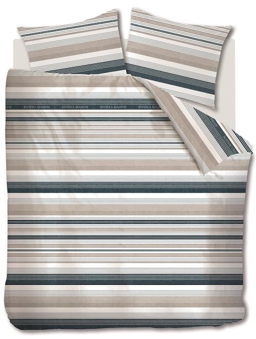 Riviera Maison Dekbedovertrek Sturdy Stripe Marineblauw