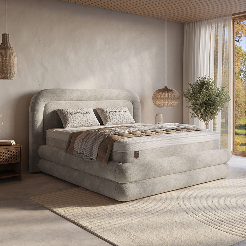 2-Persoons Boxspring met Opbergruimte - Halo - Taupe 160x200 cm - Pocketveringen - Inclusief Topper - Dekbed-Discounter.nl