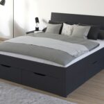 Bed FLASH 180x200 cm metaalgrijs met lades