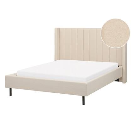 Beliani - VILETTE - Tweepersoonsbed - Beige - 140 x 200 cm - Bouclé
