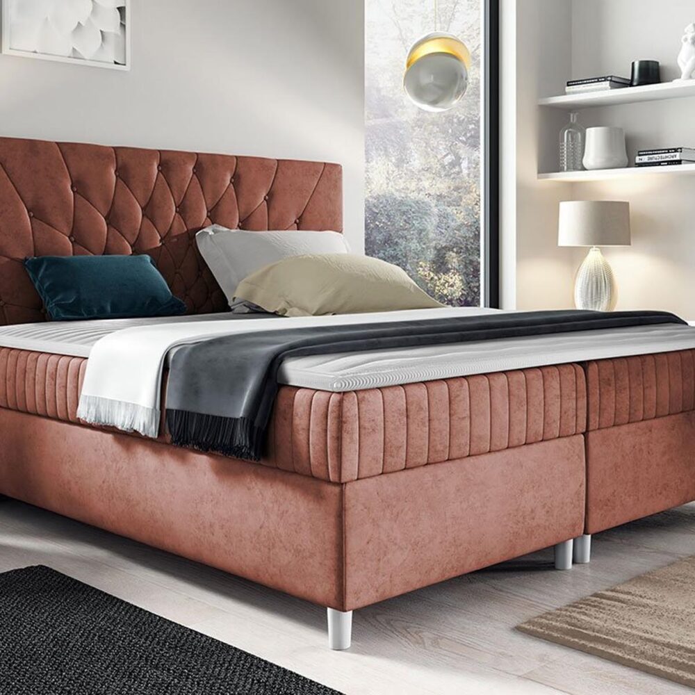 Boxspring PRODIGY 140x200 cm vintage bruin