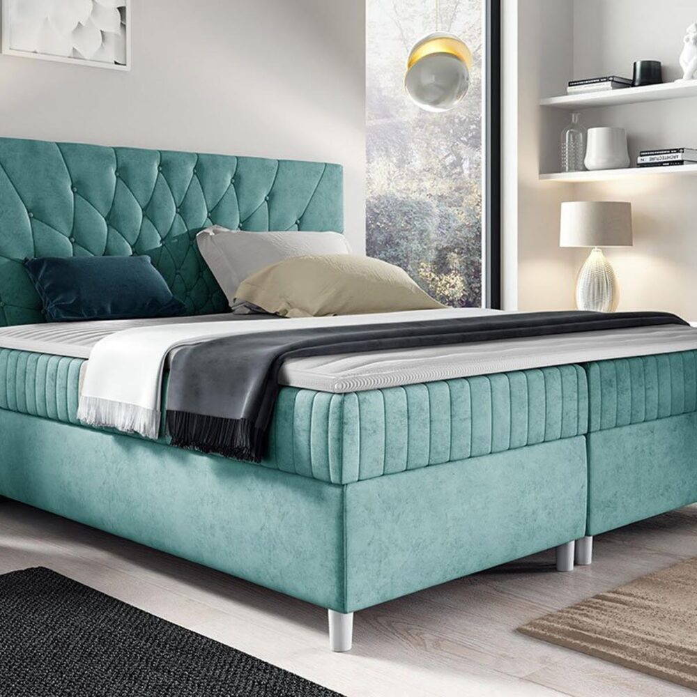 Boxspring PRODIGY 160x200 cm appelblauwzeegroen
