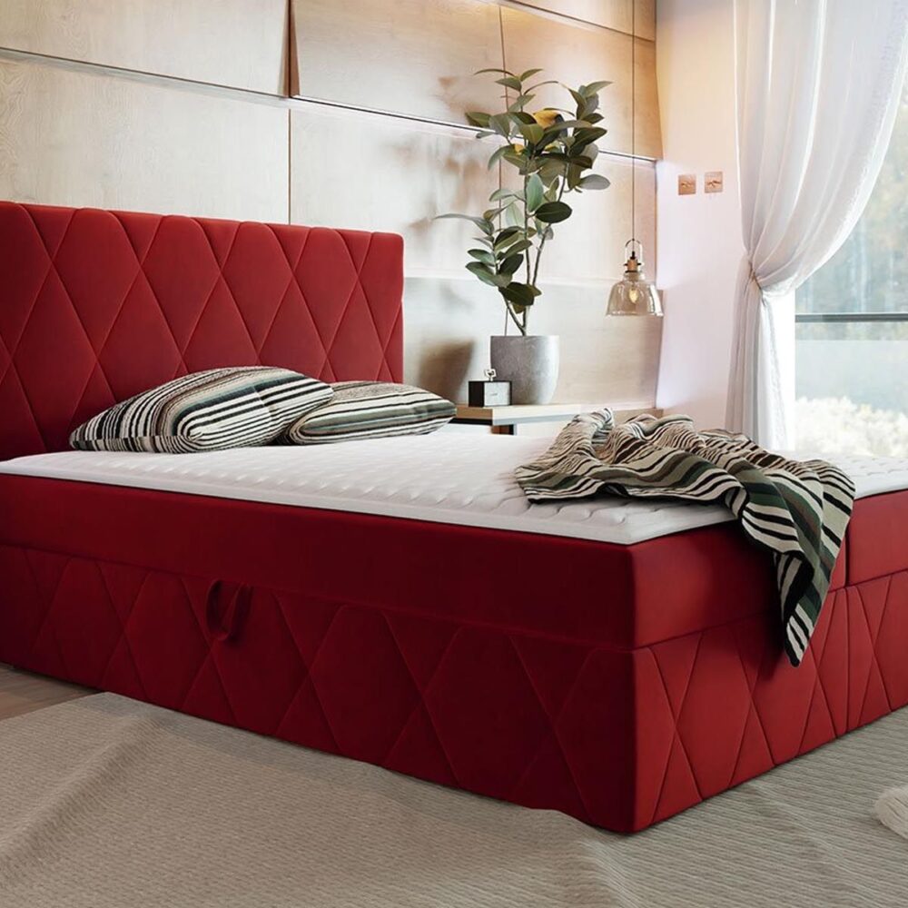 Boxspring SIMONA 160x200 cm rood