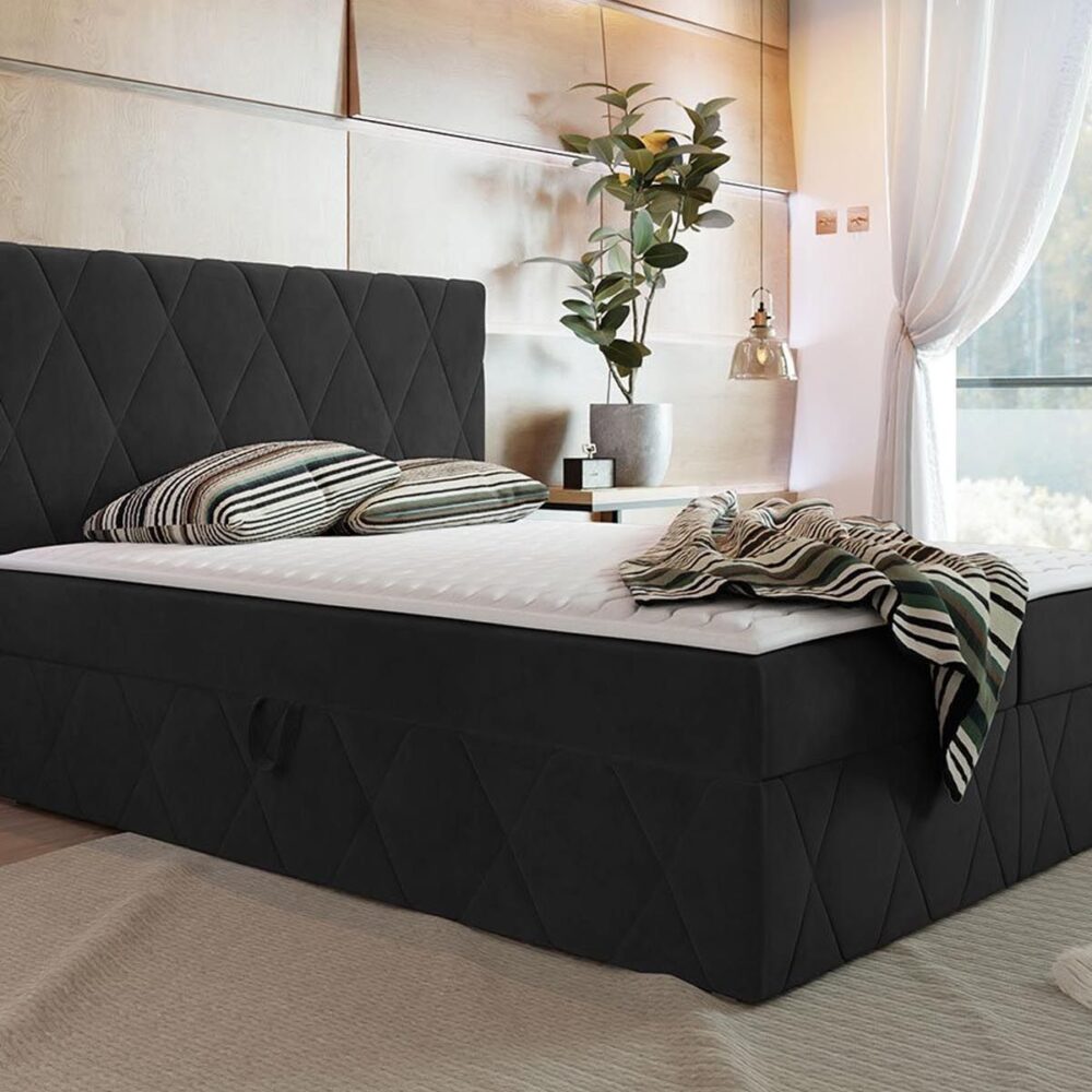 Boxspring SIMONA 180x200 cm zwart