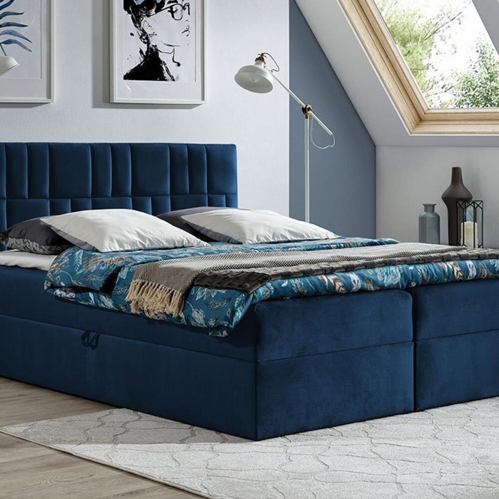 Boxspring TITEMA 180x200 cm blauw